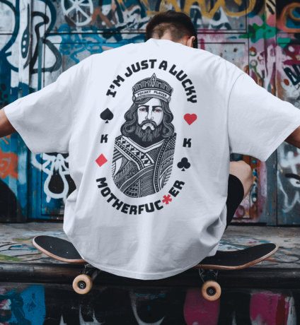 Skateboarder wearing UNIT//003 PLAYER premium white t-shirt